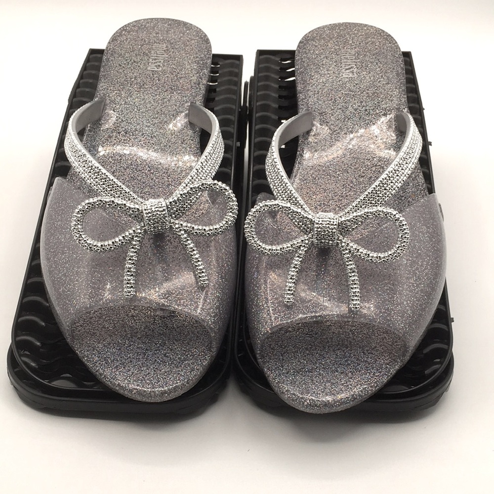 MELISSA Iridescent Confetti Jelly Bow Tie Flip Flops